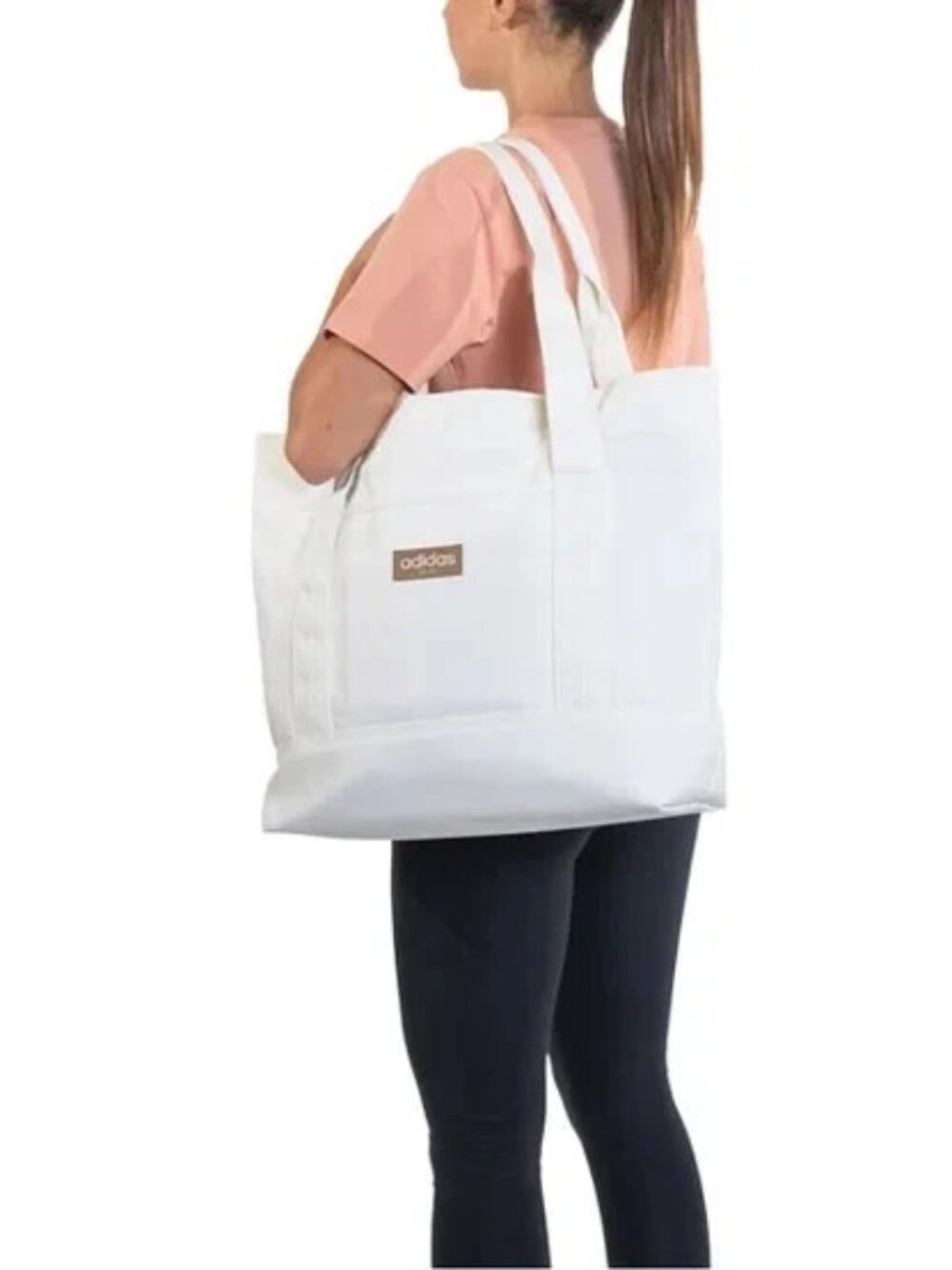 Adidas Canvas Court Tote Unisex Shopper Gym Travel Shoulder Bag 12 Oz Cotton NEW